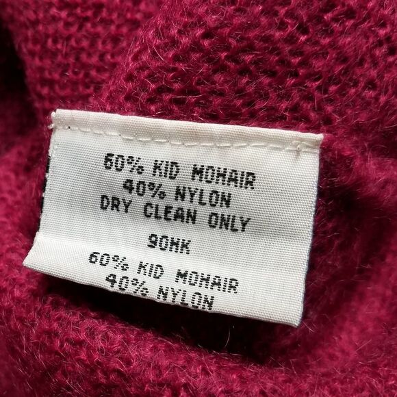 Vintage Eileen Fisher Maroon Kid Mohair Boxy Cut Cropped Sweater Medium - Picture 10 of 10